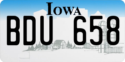 IA license plate BDU658