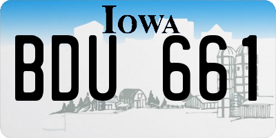 IA license plate BDU661