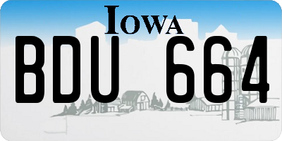 IA license plate BDU664