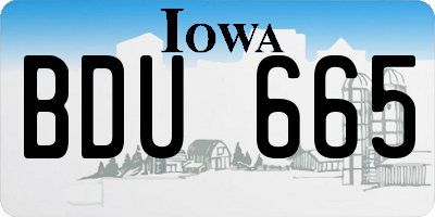 IA license plate BDU665