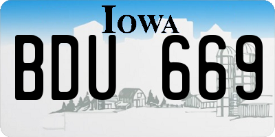 IA license plate BDU669