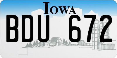 IA license plate BDU672