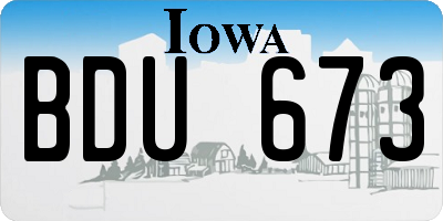 IA license plate BDU673