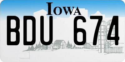 IA license plate BDU674