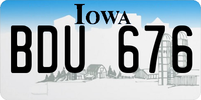 IA license plate BDU676
