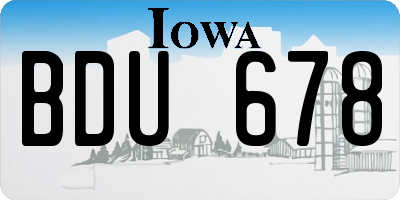 IA license plate BDU678