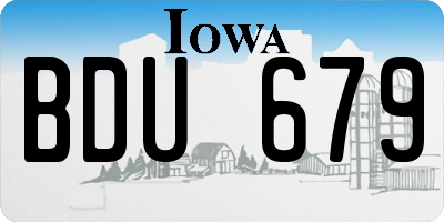 IA license plate BDU679