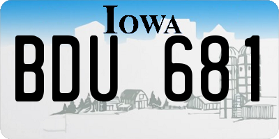IA license plate BDU681