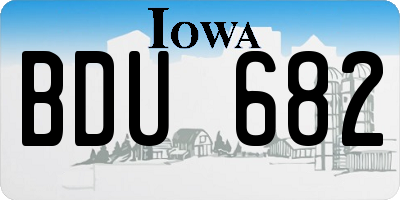 IA license plate BDU682