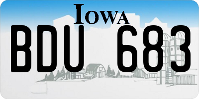 IA license plate BDU683