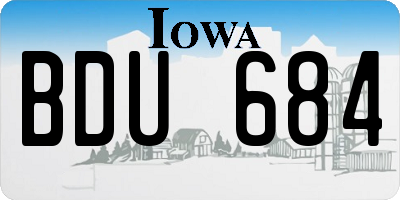 IA license plate BDU684
