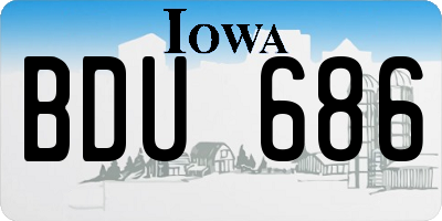 IA license plate BDU686