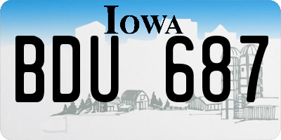 IA license plate BDU687