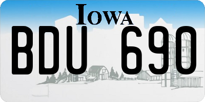 IA license plate BDU690