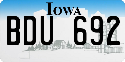 IA license plate BDU692