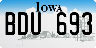 IA license plate BDU693