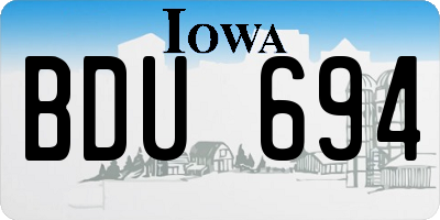 IA license plate BDU694