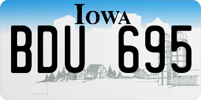 IA license plate BDU695