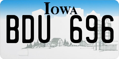 IA license plate BDU696