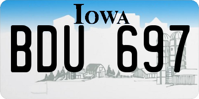 IA license plate BDU697