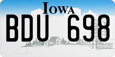 IA license plate BDU698