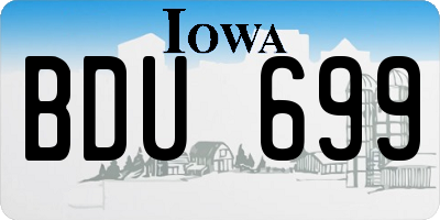 IA license plate BDU699