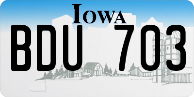 IA license plate BDU703