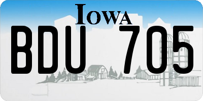 IA license plate BDU705
