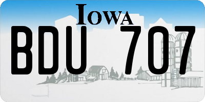 IA license plate BDU707