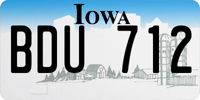 IA license plate BDU712