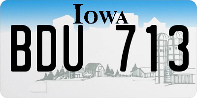 IA license plate BDU713