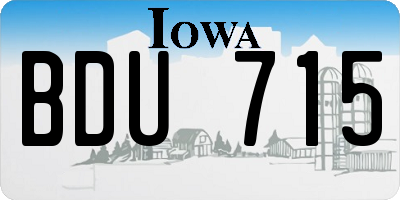 IA license plate BDU715