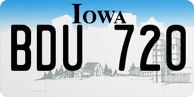 IA license plate BDU720