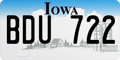 IA license plate BDU722