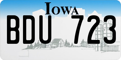 IA license plate BDU723