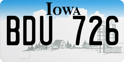 IA license plate BDU726