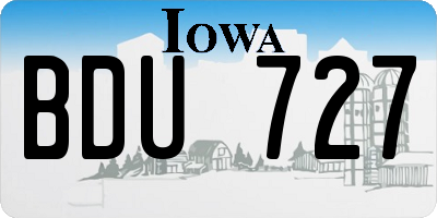 IA license plate BDU727