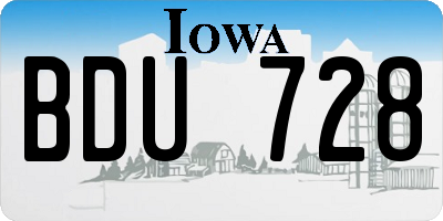 IA license plate BDU728