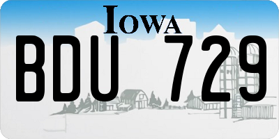 IA license plate BDU729
