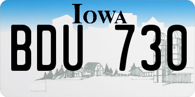 IA license plate BDU730