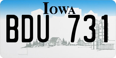 IA license plate BDU731