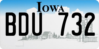 IA license plate BDU732