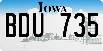 IA license plate BDU735