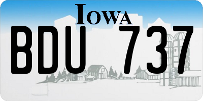 IA license plate BDU737