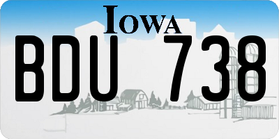 IA license plate BDU738