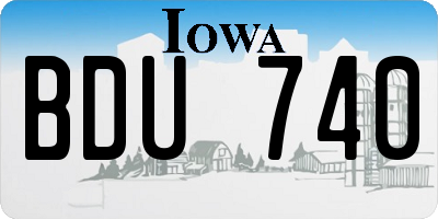 IA license plate BDU740