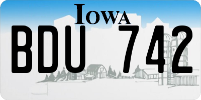 IA license plate BDU742