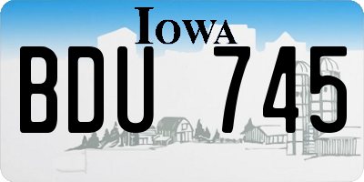 IA license plate BDU745