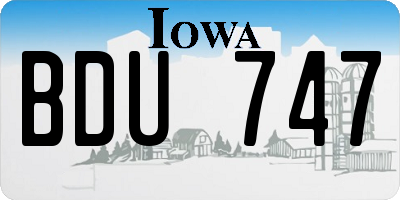 IA license plate BDU747