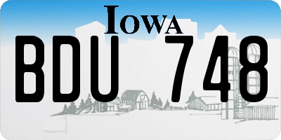 IA license plate BDU748